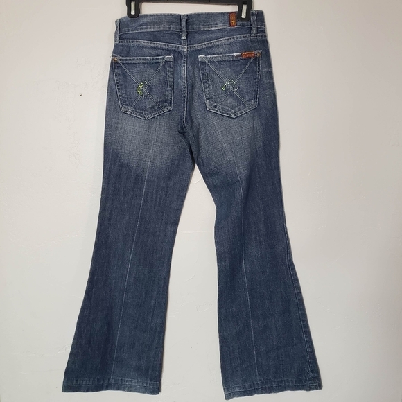 7 For All Mankind 7FAM Dojo Jeans Women's 26 Medium Dark Wash Denim Western Boho - Picture 1 of 12